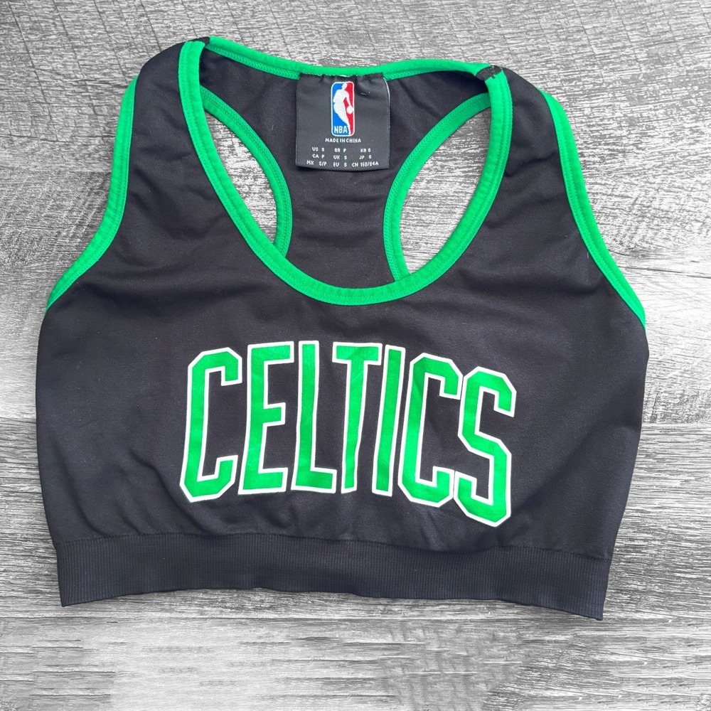 NBA Boston Celtics Ladies Fancy Back Microfiber Sports Bra Size S Sportswear